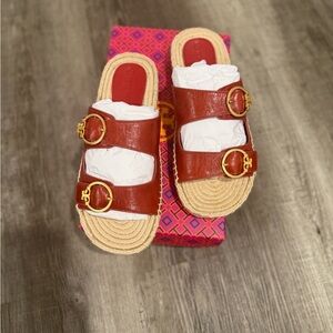 Tory Burch Selby Two-Band Espadrille Slides